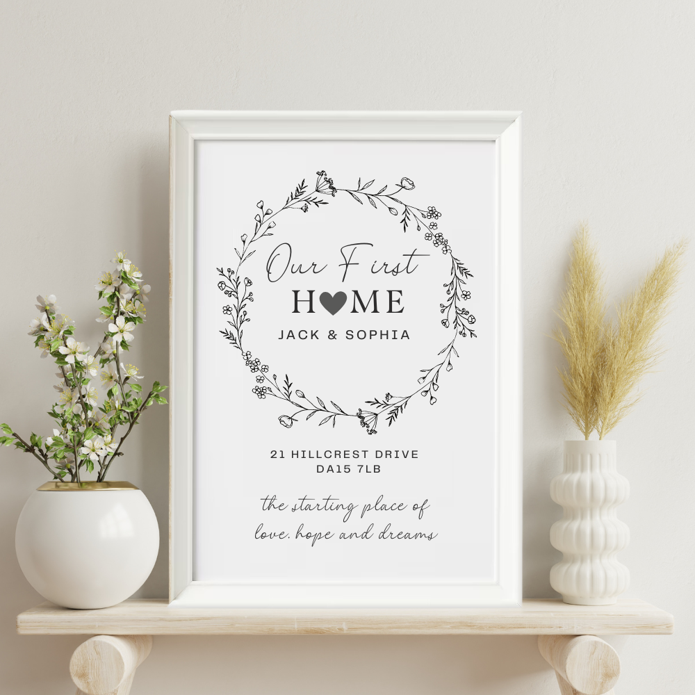 Our First Home Personalised Print