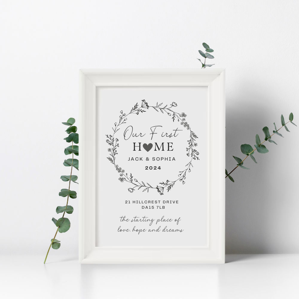 Our First Home Personalised Print