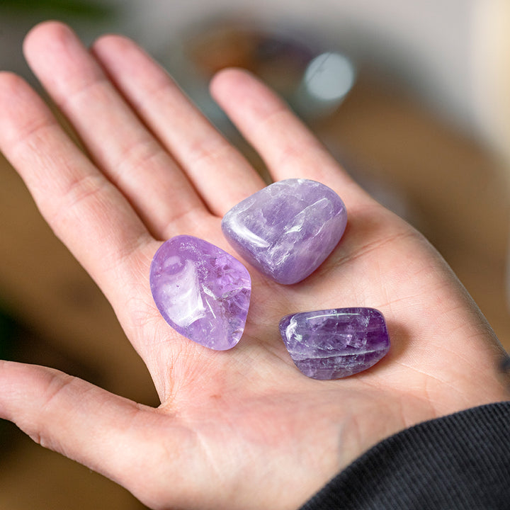 Positivity Gift Box with Affirmation Card and Amethyst Crystals - Motivational Coaster & Candle Set