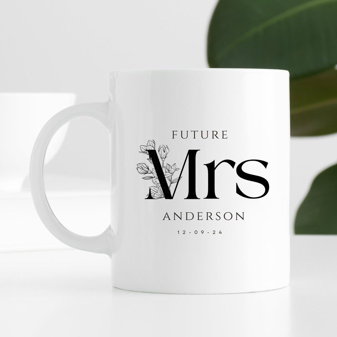 Bride to Be Gift Personalised Future Mrs Mug and Coaster Set