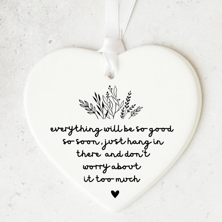 Heart Ceramic Plaque: Don't Worry Sentimental Verse