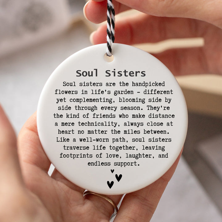 Soul Sisters Hanging Ceramic Ornament