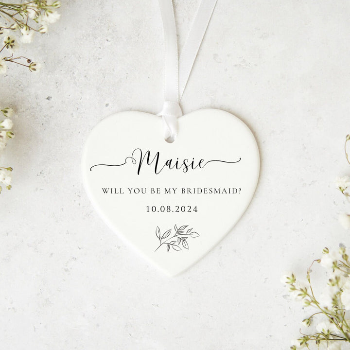 Bridesmaid Proposal Gift -  Personalised Heart Keepsake