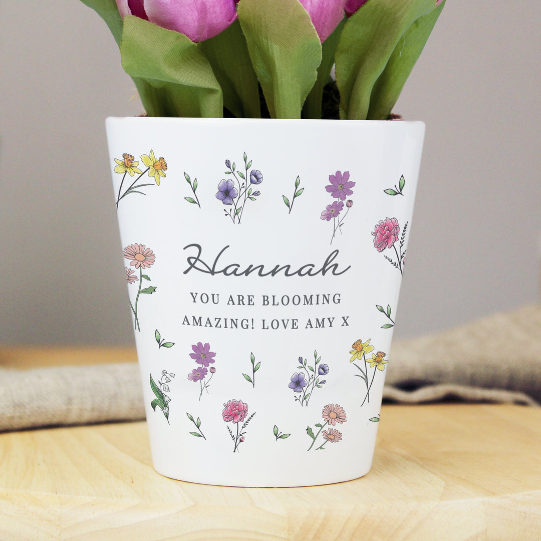 Personalised Wild Flowers Plant Pot