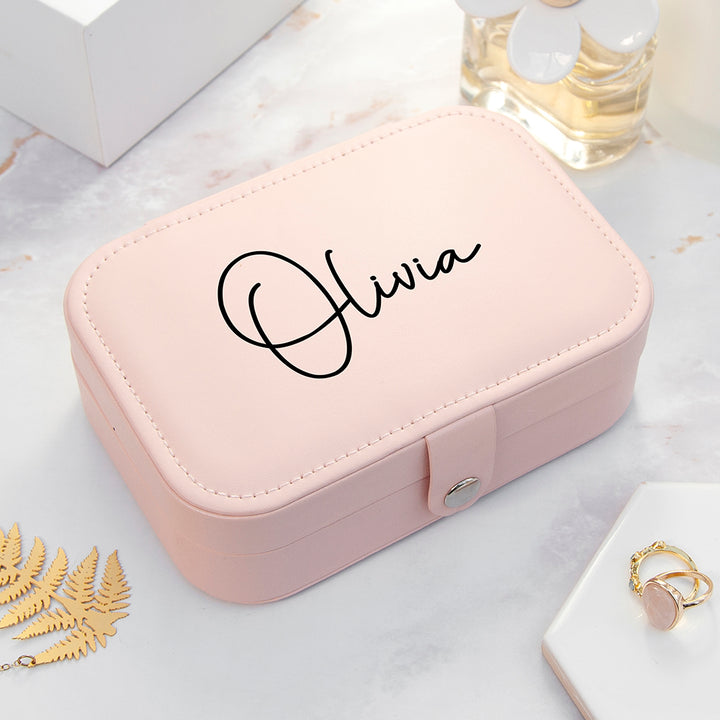 Blush Pink Personalised Jewellery Case