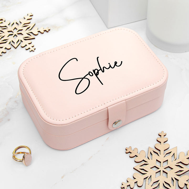 Blush Pink Personalised Jewellery Case