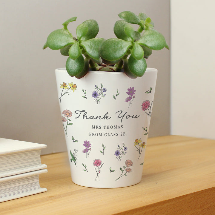 Teacher's Personalised Wild Flowers Plant Pot