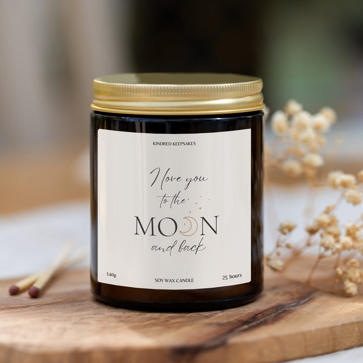 Love You to the Moon and Back Candle Gift