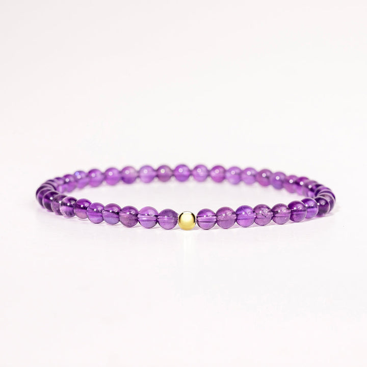 Amethyst Gemstone Bracelet 4mm February Birthstone