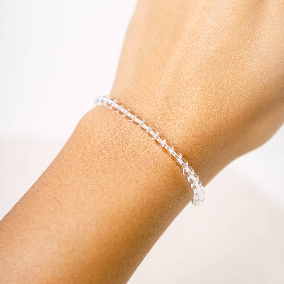 Crystal Quartz Gemstone Bracelet 4mm