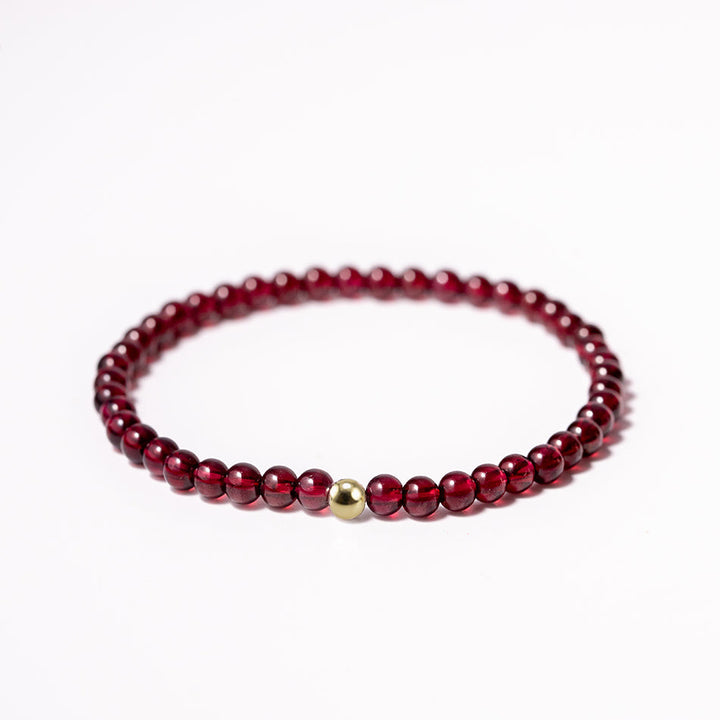 Garnet Gemstone Stone Bracelet 4mm