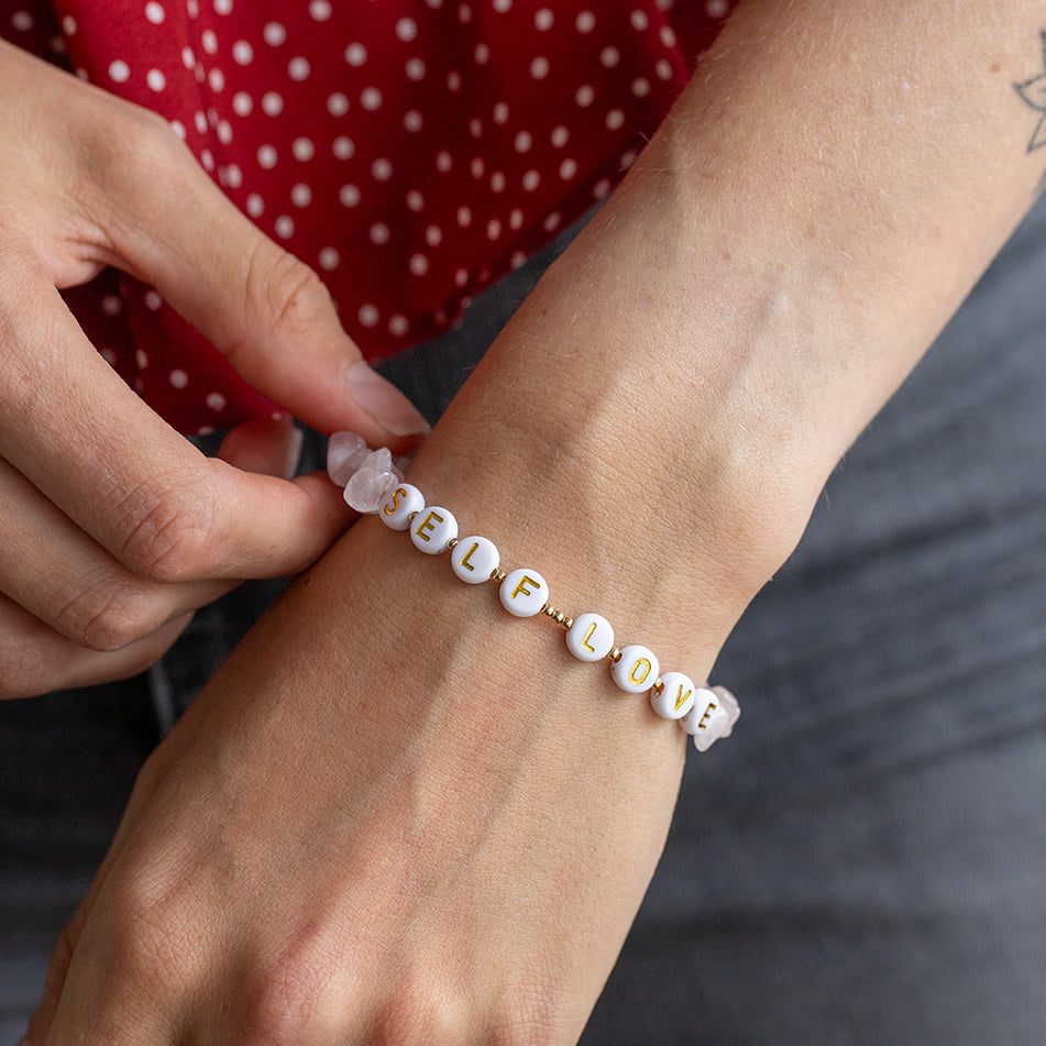 Rose Quartz Crystal Chip Bracelet Stone of Love