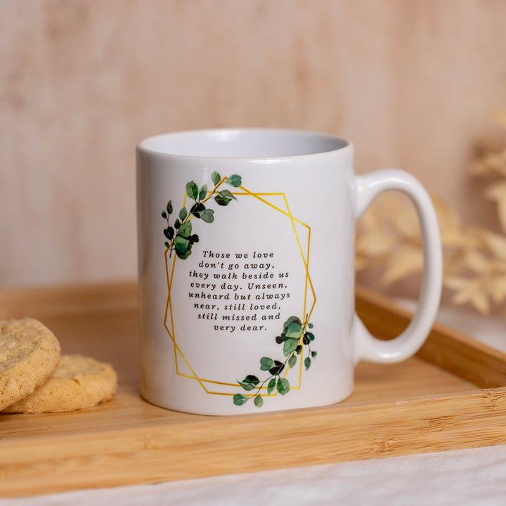 Memorial Remembrance Mug: Embraced by Love Wreath Edition